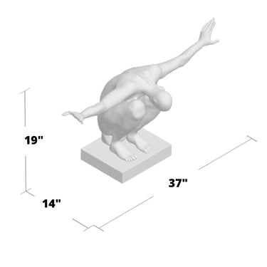 Finesse Decor Large Saluting Man Resin Sculpture Chrome