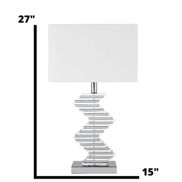Finesse Decor Crystal Two Tone Paved Table Lamp 1 Light