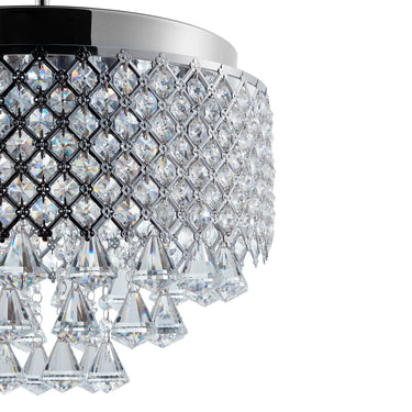 Finesse Decor Cinderella Crystal Round Chandelier Pendant Chrome