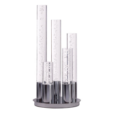 Finesse Decor 5 Acrylic Cylinder Table Lamp Chrome