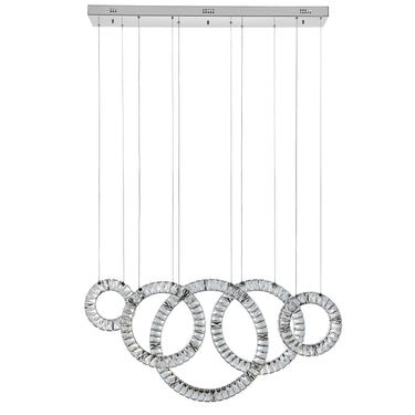 Finesse Decor 5 Hoop Crystal Progression Chandelier Chrome