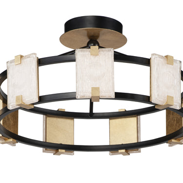 Maxim Lighting Radiant 9-Light LED Flush Mount Black/Gold Leaf