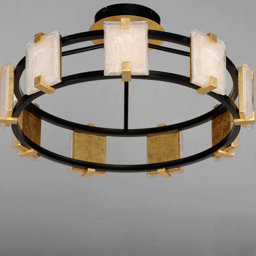 Maxim Lighting Radiant 9-Light LED Flush Mount Black/Gold Leaf