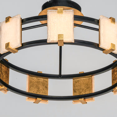 Maxim Lighting Radiant 9-Light LED Flush Mount Black/Gold Leaf