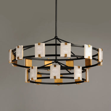 Maxim Lighting Radiant 20-Light LED Chandelier Black/Gold Leaf