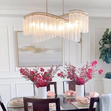 Maxim Lighting Victoria 6-Light Linear Chandelier Golden Silver