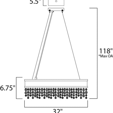 Maxim Lighting Mystic 22-Light LED Pendant Polished Chrome