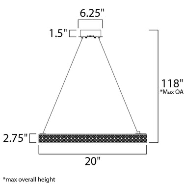 Maxim Lighting Eternity 20" LED Pendant Polished Chrome
