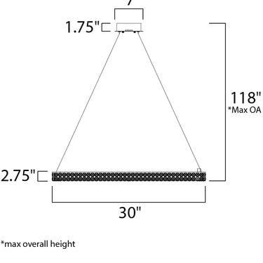 Maxim Lighting Eternity 30" LED Pendant Polished Chrome