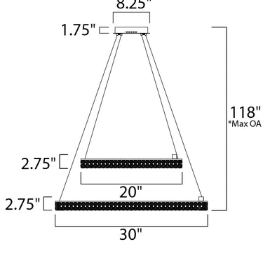 Maxim Lighting Eternity 2-Tier LED Pendant Polished Chrome
