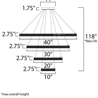 Maxim Lighting Eternity 4 Tier 40" LED Chandelier Polished Chrome