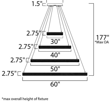 Maxim Lighting Eternity 4 Tier 60" LED Chandelier Polished Chrome