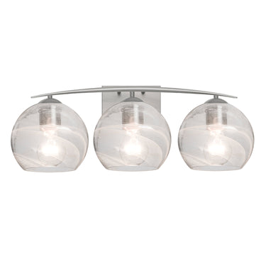 Jilly vanity light: Vapor Clear, Satin Nickel | Besa Lighting