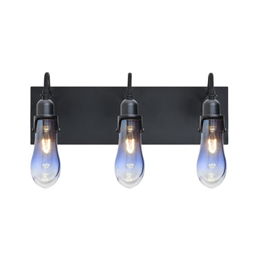 Wish 3-Light vanity light: Blue/Clear glass | Besa Lighting