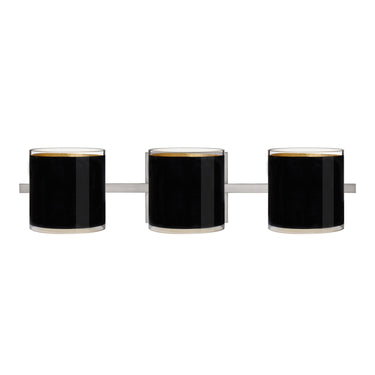 Pogo vanity light: Black/Inner Gold, Satin Nickel | Besa Lighting
