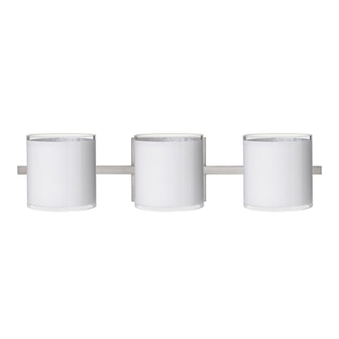 Pogo vanity light: White/Inner Silver, Satin Nickel | Besa Lighting
