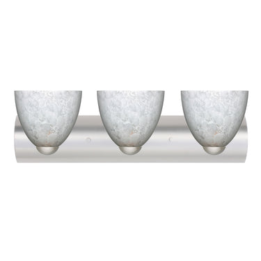 Sasha vanity light: Carrera, Satin Nickel | Besa Lighting