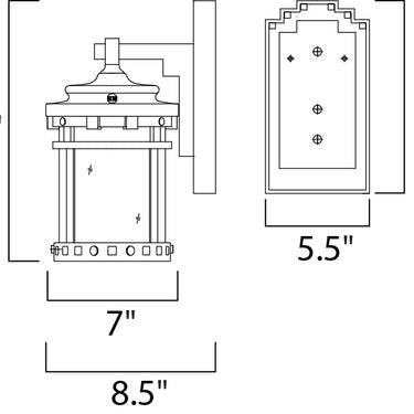 Maxim Lighting Santa Barbara VX Outdoor Wall Lantern Sienna