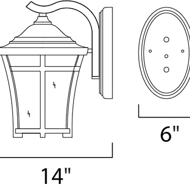 Maxim Lighting Balboa VX Outdoor Wall Lantern Copper Oxide