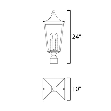 Maxim Lighting Sutton Place VX 2-Light Outdoor Post Lantern Black
