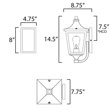 Maxim Lighting Sutton Place VX Outdoor Sconce Black