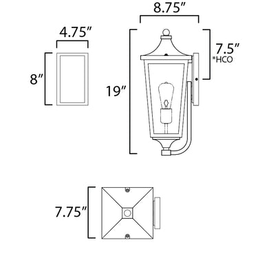 Maxim Lighting Sutton Place VX Outdoor Sconce Black