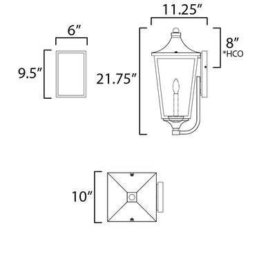 Maxim Lighting Sutton Place VX Large 2-Light Outdoor Sconce Black