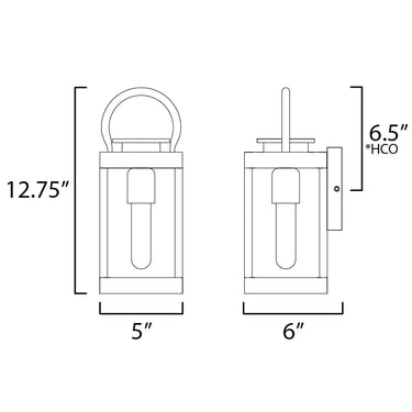 Maxim Lighting Nassau VX Outdoor Wall Lantern Black
