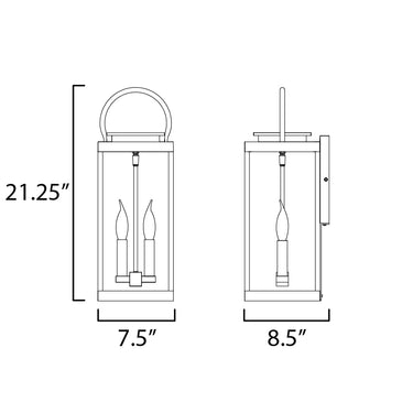 Maxim Lighting Nassau VX Large Outdoor Wall Lantern Black