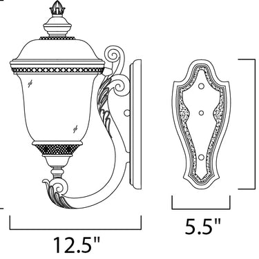 Maxim Lighting Carriage House VX 2-Light Outdoor Wall Lantern Oriental Bronze