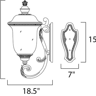 Maxim Lighting Carriage House VX 3-Light Outdoor Wall Lantern Oriental Bronze
