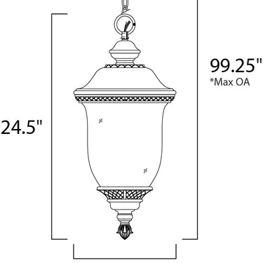 Maxim Lighting Carriage House VX 3-Light Outdoor Hanging Lan Oriental Bronze