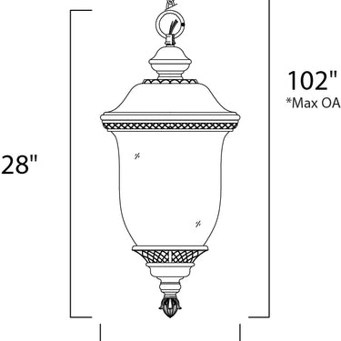 Maxim Lighting Carriage House VX 3-Light Outdoor Hanging Lan Oriental Bronze