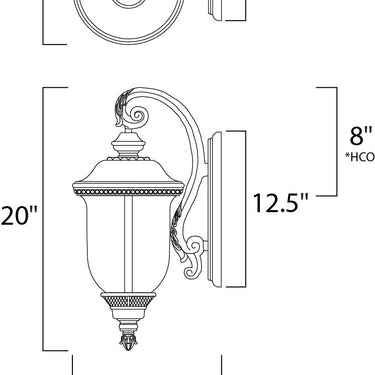 Maxim Lighting Carriage House VX 2-Light Outdoor Wall Lantern Oriental Bronze
