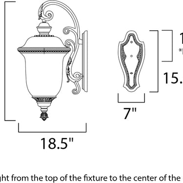 Maxim Lighting Carriage House VX 3-Light Outdoor Wall Lantern Oriental Bronze