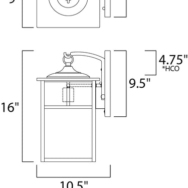 Maxim Lighting Coldwater Outdoor Wall Lantern Black