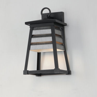 Maxim Lighting Shutters Small Outdoor Wall Sconce Weathered Zinc/Black