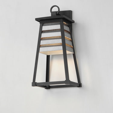 Maxim Lighting Shutters Medium Outdoor Wall Sconce Weathered Zinc/Black