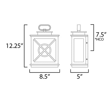Maxim Lighting Yorktown VX Outdoor Pocket Sconce Black/Aged Copper