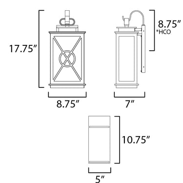 Maxim Lighting Yorktown VX Outdoor Wall Sconce Black/Aged Copper