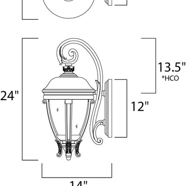 Maxim Lighting Camden VX 3-Light Outdoor Wall Lantern Black