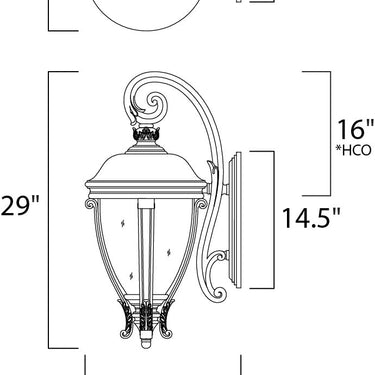 Maxim Lighting Camden VX 3-Light Outdoor Wall Lantern Black
