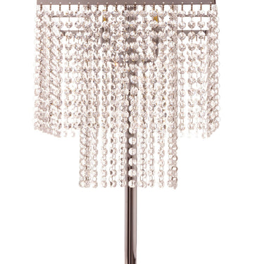 Finesse Decor Square Crystal Double Crown Table Lamp Chrome