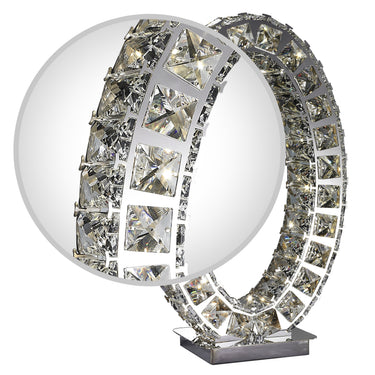 Finesse Decor Oval Crystal Extravaganza 17.5" Table Lamp Chrome