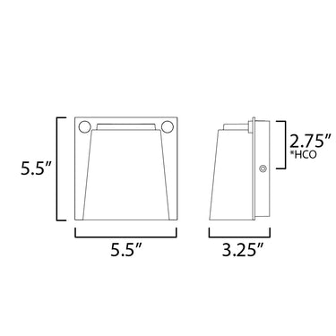 Maxim Lighting Rivet VX Small LED Outdoor Sconce Black/Antique Brass