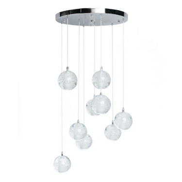 Finesse Decor 9 light Crystal Spheres Chandelier Round Chrome Canopy