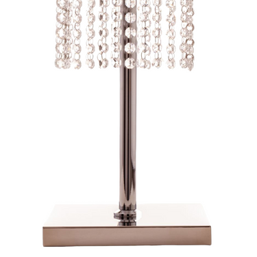 Finesse Decor Square Crystal Double Crown Table Lamp Chrome