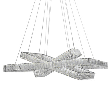 Finesse Decor Crystal Elegance LED Chandelier 3 Rectangles
