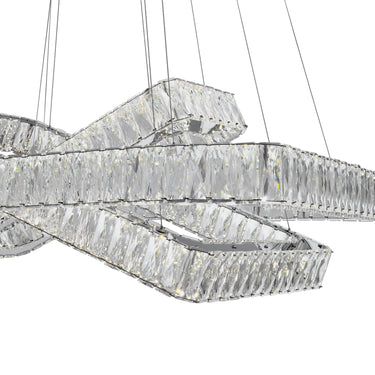 Finesse Decor Crystal Elegance LED Chandelier 3 Rectangles