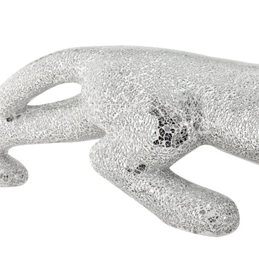 Finesse Decor Boli Panther Sculpture Glass and Chrome